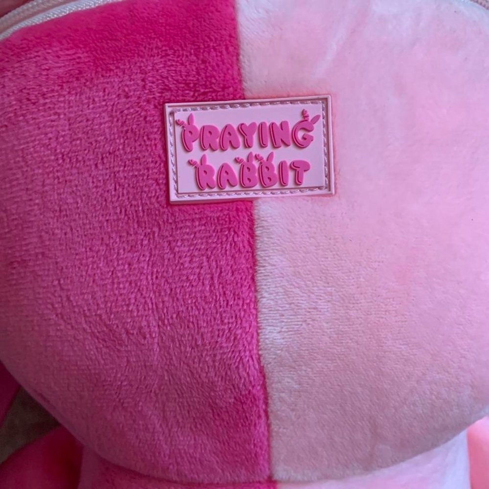 Praying Rabbit pink rabbit plush backpack <3 - Picture 5 of 5